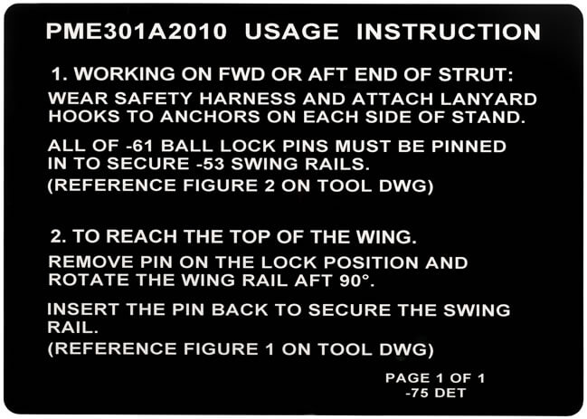 PME301A2010 Usage Instructions - White Letters And Numbers On A Black Background