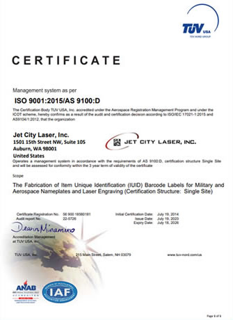 ISO9001-2015-AS9100D-Certification-2020-2023-Jet-City-Laser