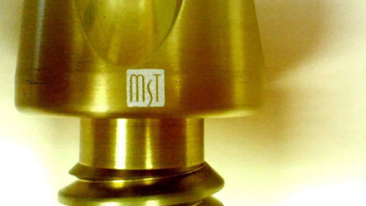 Laser Marked Manufacturer's Logo Manufacturer Logo Laser Part Marking On A Titanium Model Of A Surgical Implement